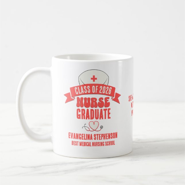 Mug 2026 Custom Nurse Graduate Gift for Nursing Grads (Gauche)