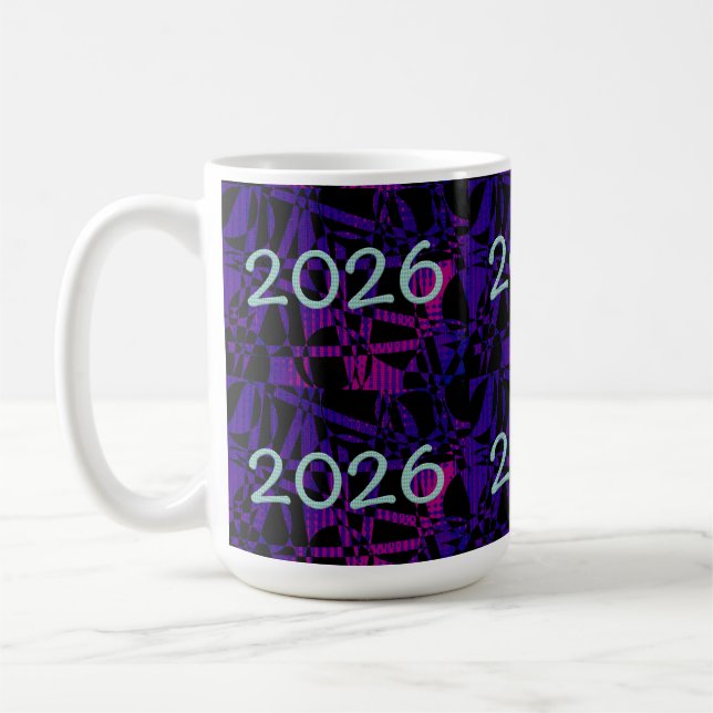 Mug 2026 New Year New Years  purple fun number (Gauche)