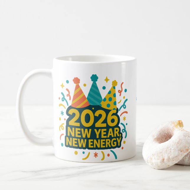 Mug 2026 Party Hat Fun (Avec donut)