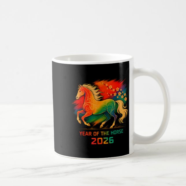 Mug 2026 Year Of The Horse Vibrant Zodiac Blossom Art  (Droite)