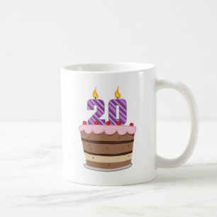 Mug 20 ans sur le gâteau d'anniversaire