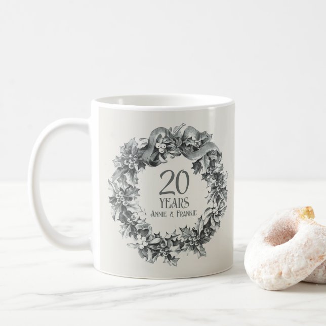 Mug 20e anniversaire de Mariage antique vintage (Avec donut)