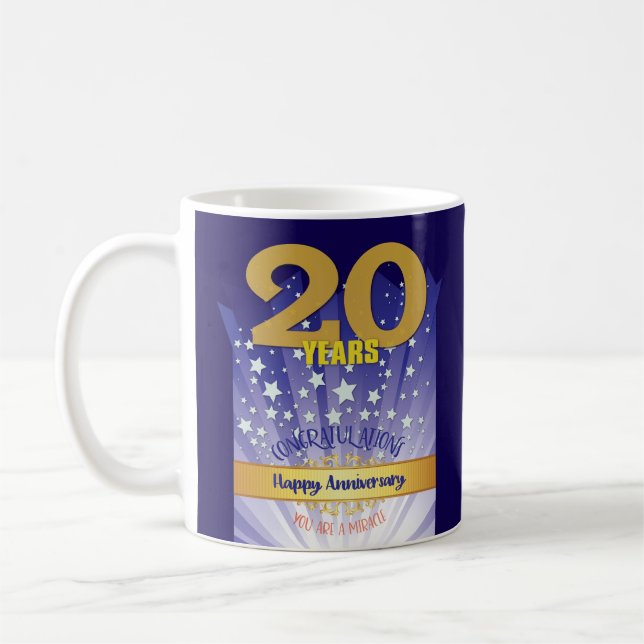 Mug 20e anniversaire de rétablissement personnalisé Nu (Gauche)