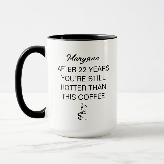 Mug 22e anniversaire personnalisé (Gauche)