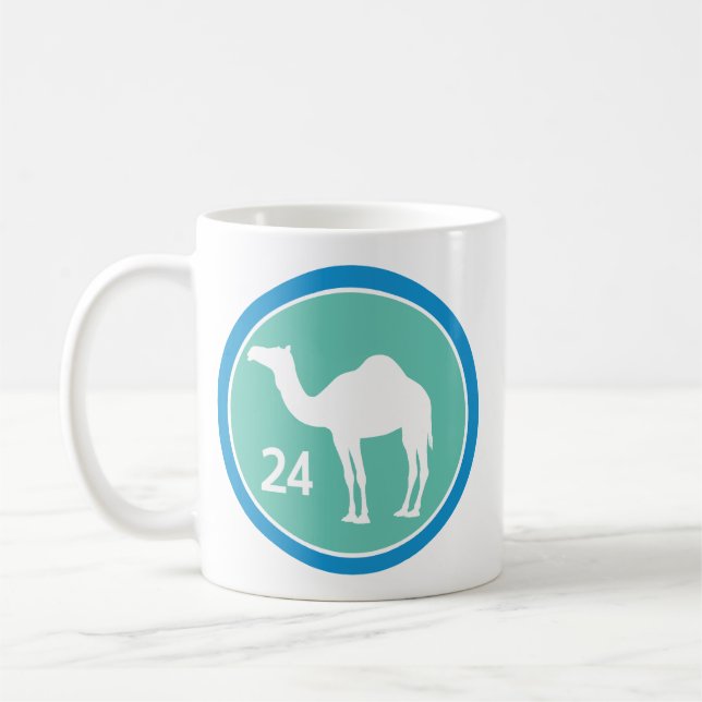 Mug 24 Heures - Conception de chameaux (bleu/Turquoise (Gauche)