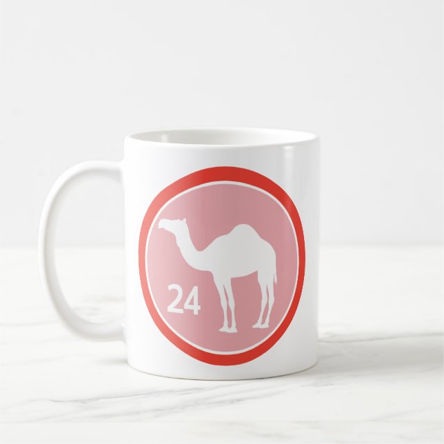 Mug 24 Heures - Dessin de Chameau (Rouge) (Gauche)