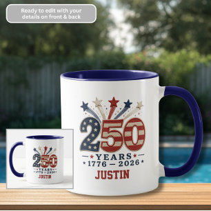 Mug 250 ans d'étoiles filantes 1776-2026 Café