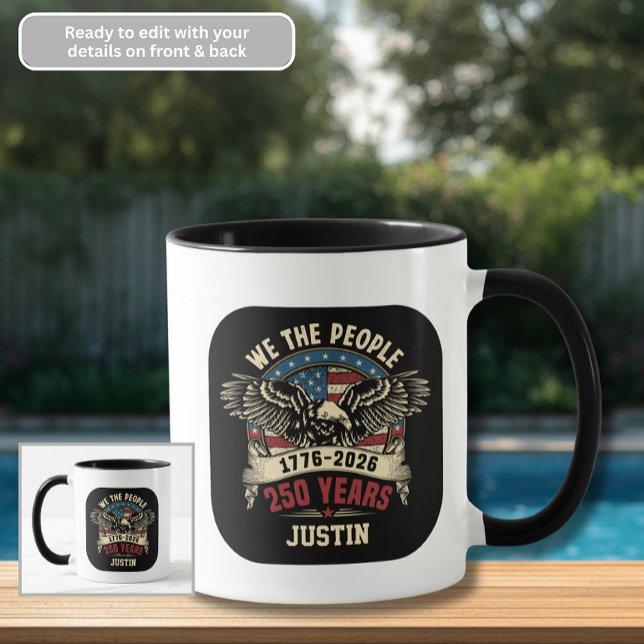 Mug 250 Ans Nous le Peuple Aigle 1776-2026 Café (Créateur téléchargé)