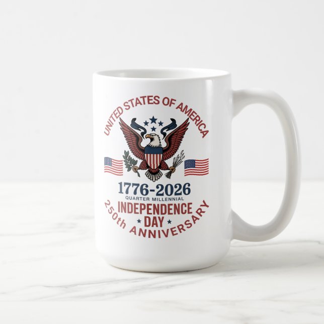Mug 250e anniversaire 4 juillet - Patriotique Vintage (Droite)