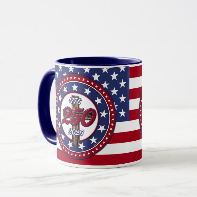 Mug 250e anniversaire d'Amérique 1776-2026 Rugged Cros (Devant gauche)