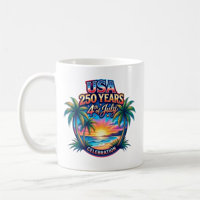 Mug 250e anniversaire d'Amérique USA Palm Beach (Gauche)