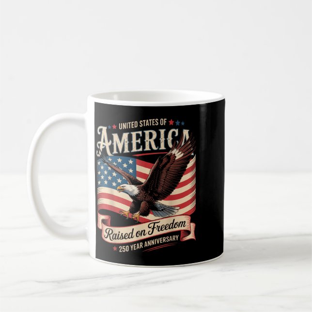Mug 250e anniversaire de l'Amérique 4 juillet drapeau  (Gauche)