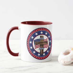 Mug 250e anniversaire de l'Amérique avec une croix rob