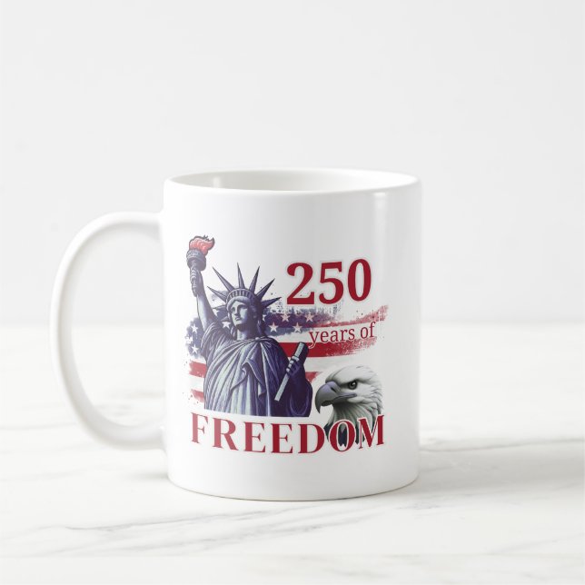 Mug 250e anniversaire Drapeau USA Liberté Aigle Libert (Gauche)