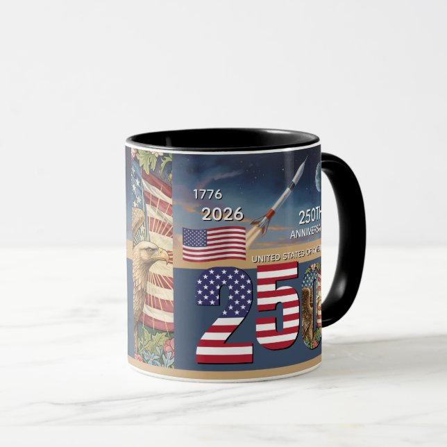 Mug 250e anniversaire États-Unis, Drapeau américain /  (Devant droit)