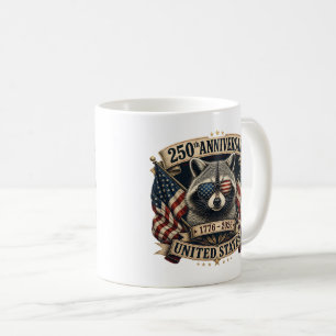 Mug 250e anniversaire États-Unis Raton laveur Vintage 