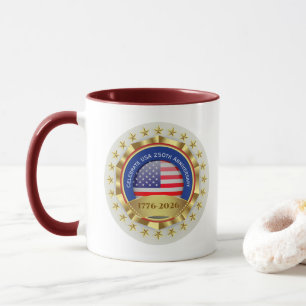Mug 250e anniversaire USA patriotique 1776–2026