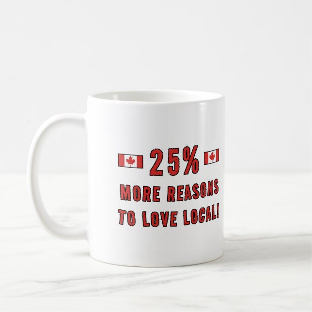 Mug 25 % de raisons supplémentaires d'aimer les produi (Gauche)