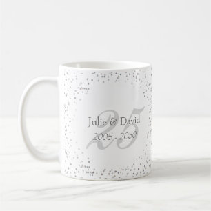 Mug 25e Anniversaire de Mariage Argent Poussière d'Éto