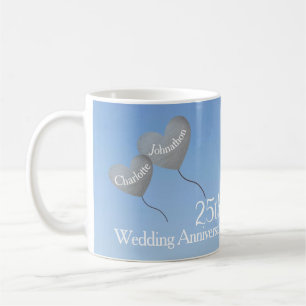 Mug 25e anniversaire du Mariage ballon d'argent