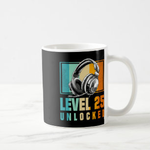 Mug 25e Anniversaire Joueur Vidéo Garçon Niveau 25 Dév
