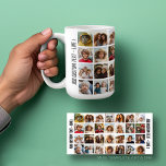 Mug 28 Grille de collage photo - Texte de script - noi<br><div class="desc">Utilisez 28 photos CARRÉS pour créer un collage photo personnel. Cette disposition moderne et propre comprend 2 blocs de texte dans une police serif pour ajouter un nom de famille ou un nom. La deuxième ligne de texte peut être utilisée pour ajouter une date, des noms ou d'autres informations. La...</div>