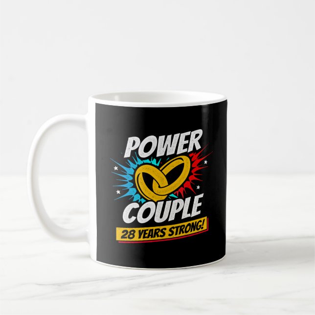 Mug 28e Anniversaire de Mariage Couples Mariés 28 Ans  (Gauche)