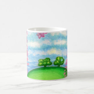 Mug 2 arbres et la peinture de fleurs de macadamia