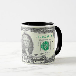 MUG 2 BILLET D'UN DOLLAR ET A DIME-F
