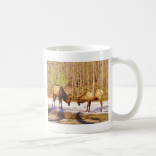 Mug 2~ deux Bull Elk dans la neige