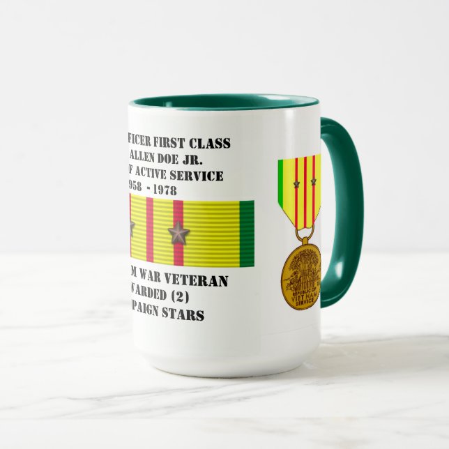 MUG 2 ÉTOILES GUERRE DU VIETNAM (Devant droit)
