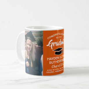 Mug 2 Félicitations pour la Graduation Photo Orange No