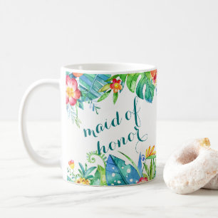Mug 2 floraux tropicaux ont dégrossi domestique