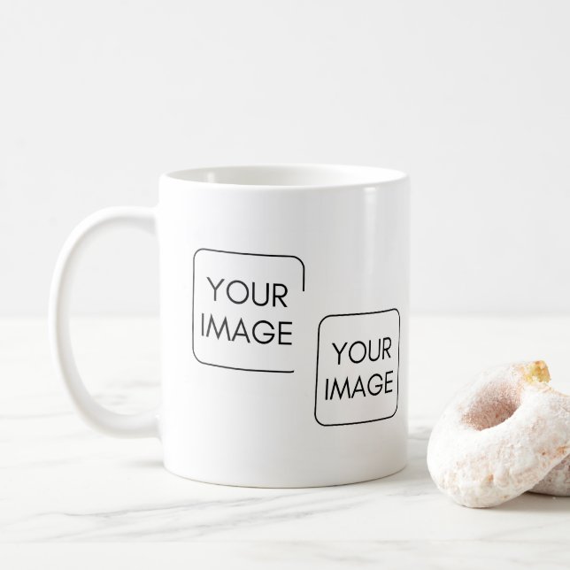 Mug 2 images personnalisées Logo d'entreprise Cadeau d (Avec donut)