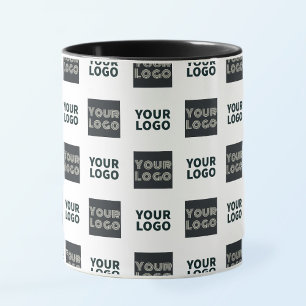 Mug 2 Logos Simple Logo Répétitif   Blanc