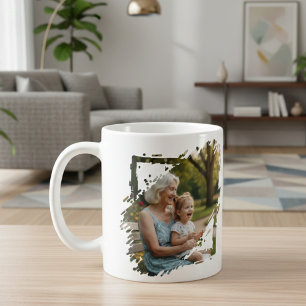 Mug 2 modèle de cadre de gribouillage photo personnali