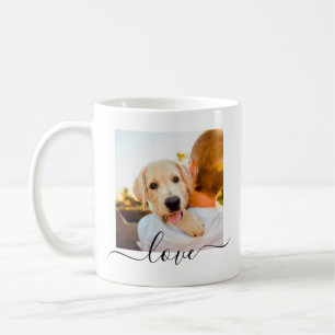 Mug 2 Modèle photo double face d'amour texte blanc
