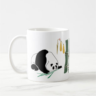 Mug 2 pandas mangent le bambou dans la forêt tropical