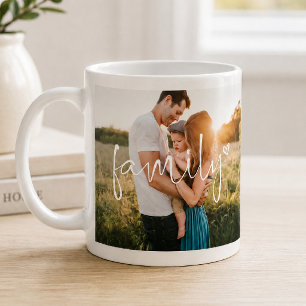 Mug 2-Photo Cœur de calligraphie moderne