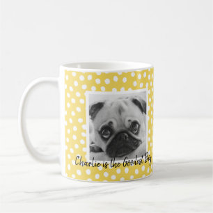 Mug 2 Photo Collage Polka Jaune Pointe Pet Parent
