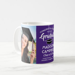 Mug 2 Photo Félicitations pour le Diplômé Violet & Bla