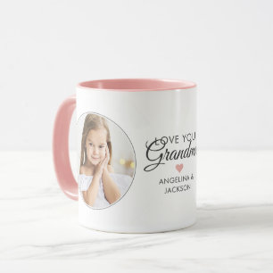 Mug 2-Photo Je t'aime grand-mère/Mémé/Nana