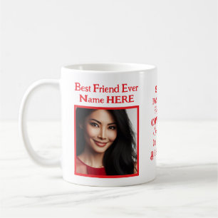 Mug 2 Photo Meilleur Ami Rouge, Motivationnelle Grande