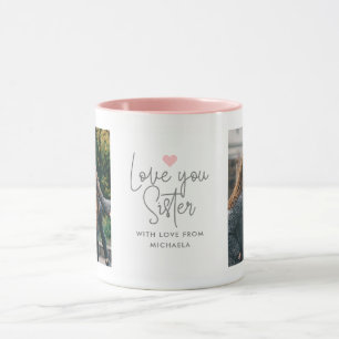 Mug 2-Photo moderne "Love You Sister"