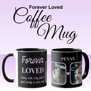 Mug 2 Photo Pet Loss Keepsaké Memorial noir violet