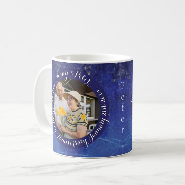 Mug 2 Photos 9e anniversaire de Mariage cadre lapis (Devant gauche)