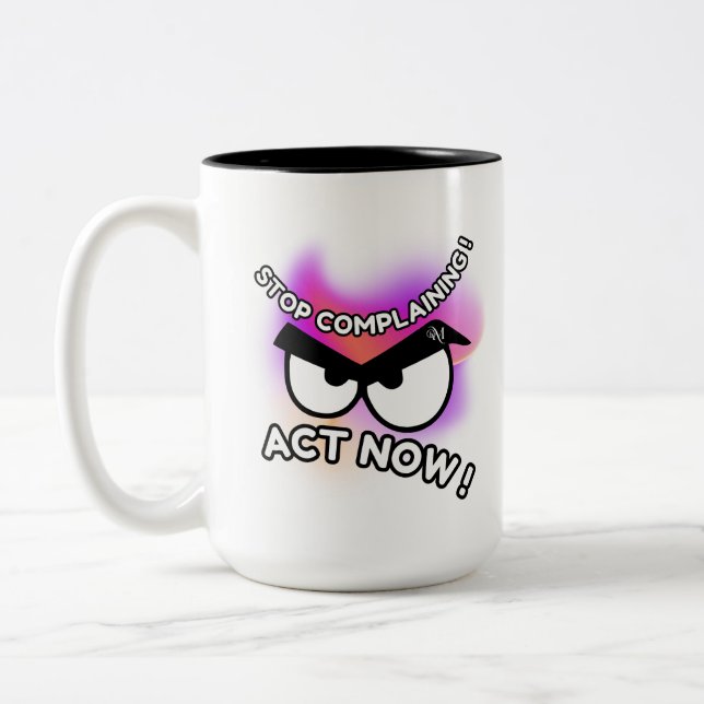 Mug 2 Tons 15oz : Agir maintenant (noir) (Gauche)