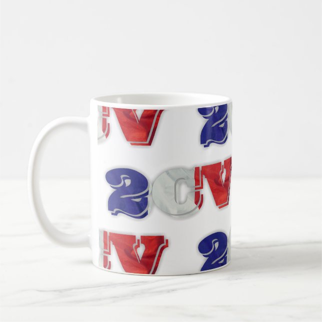 Mug 2CV Deux Chevaux Rouge Blanc Bleu Français (Gauche)
