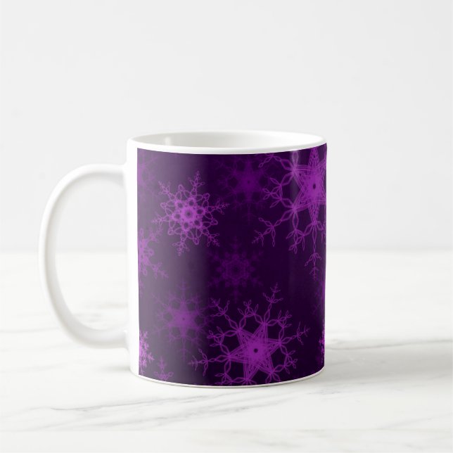 Mug 2d illustration. Abstraits flocons de neige. Saint (Gauche)