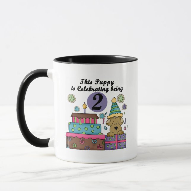 Mug 2e anniversaire Puppy Tshirts et cadeaux (Gauche)